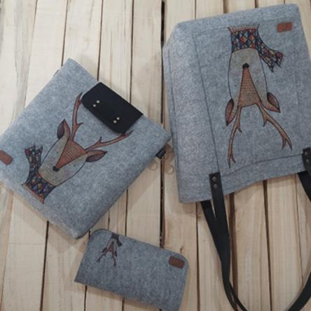 تولید کننده انواع کیف نمدی خاکستری شیک