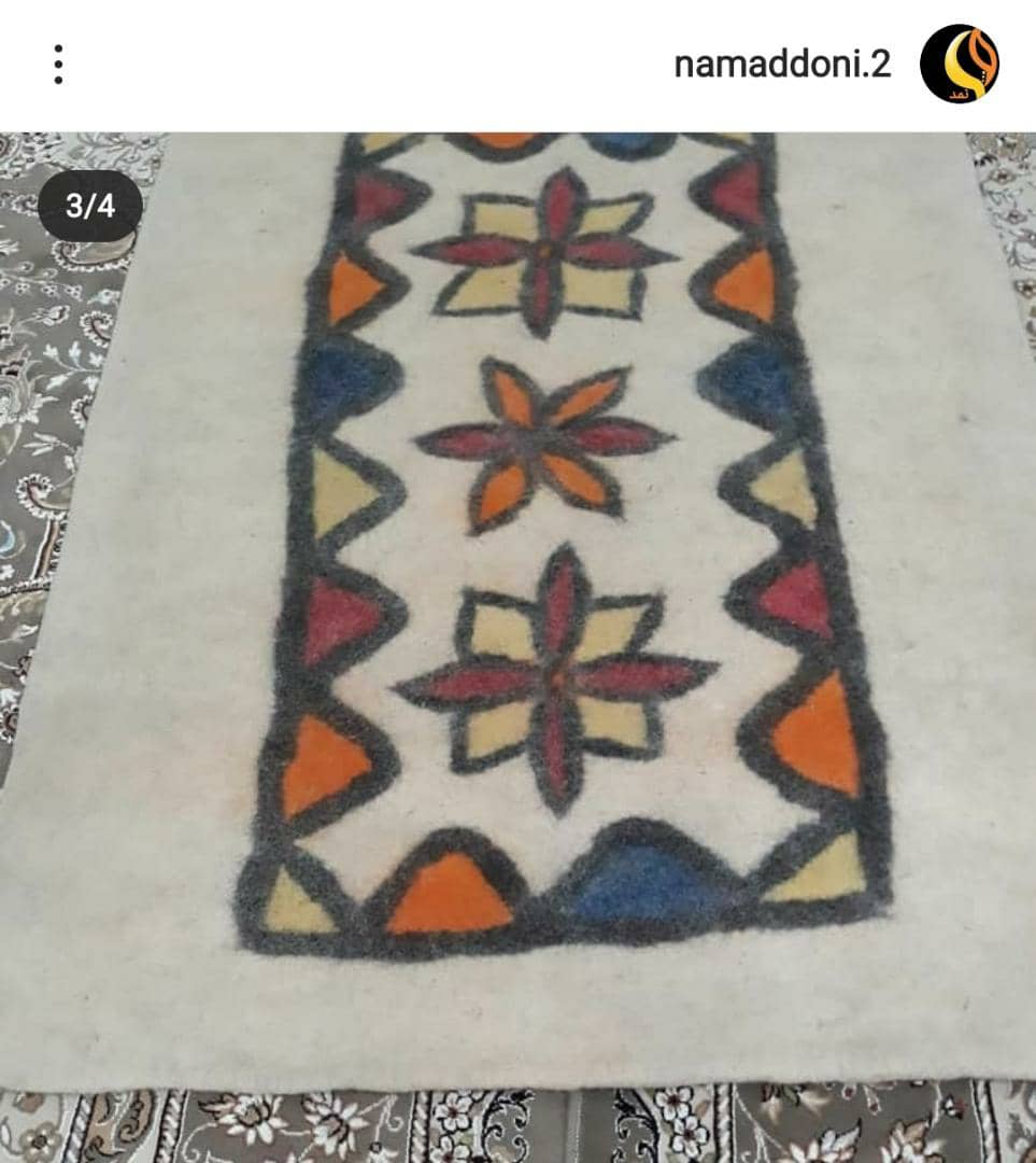 زیرانداز نمدی سنتی سفید